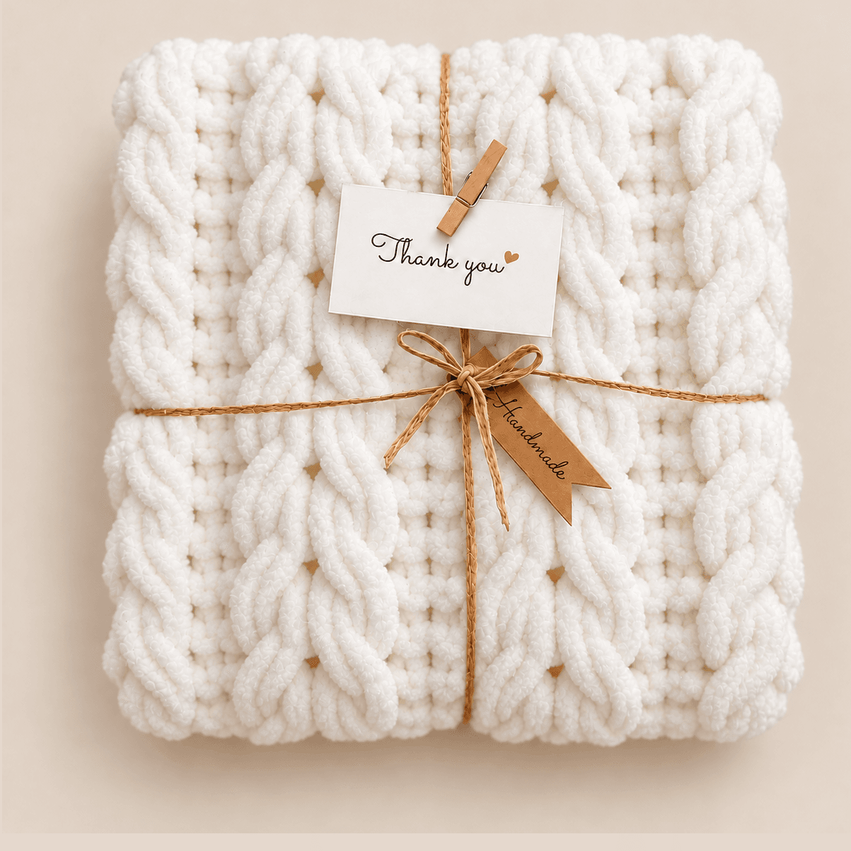 Cable Hand-Knit Baby Blanket