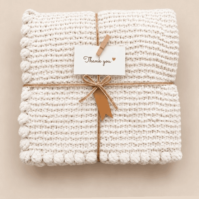Ribbed Hand-Knit Baby Blanket