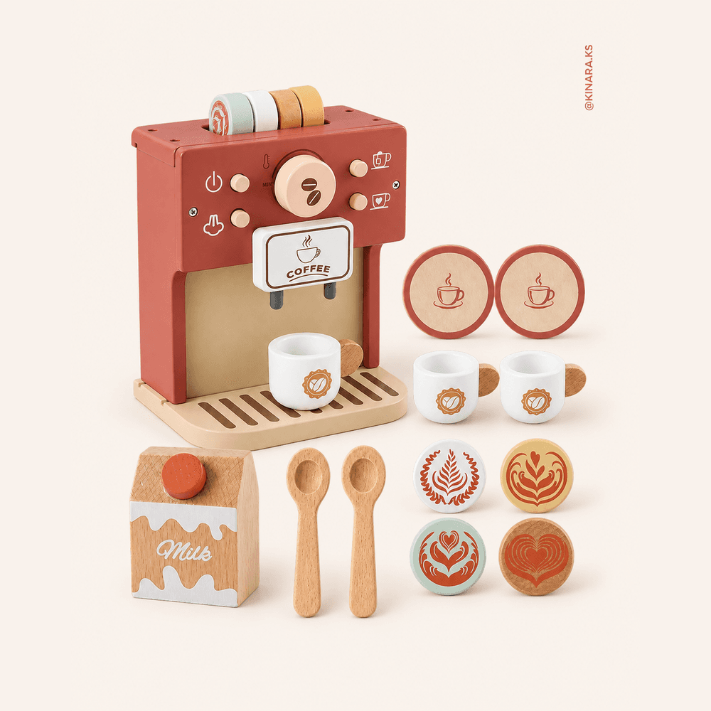 Wooden Toy Coffee Maker Set