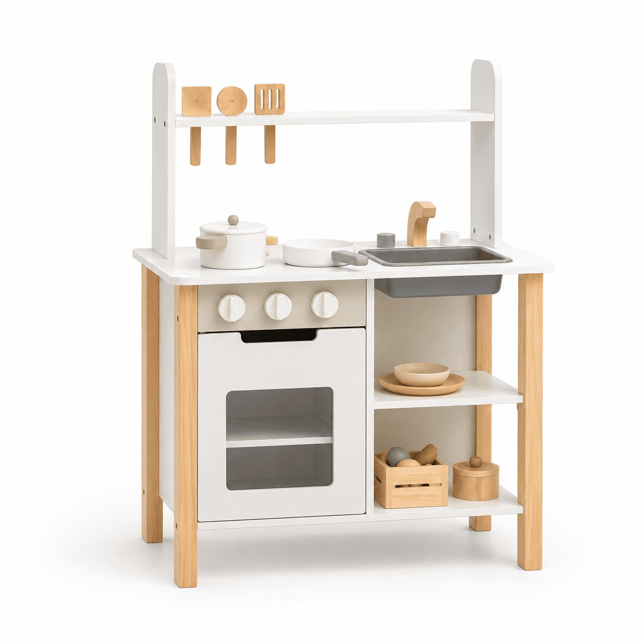 Wooden Play Kitchen – White