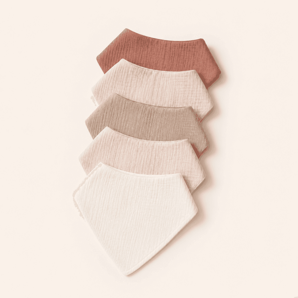 Solid Color Bandana Bib Set – 5 pcs