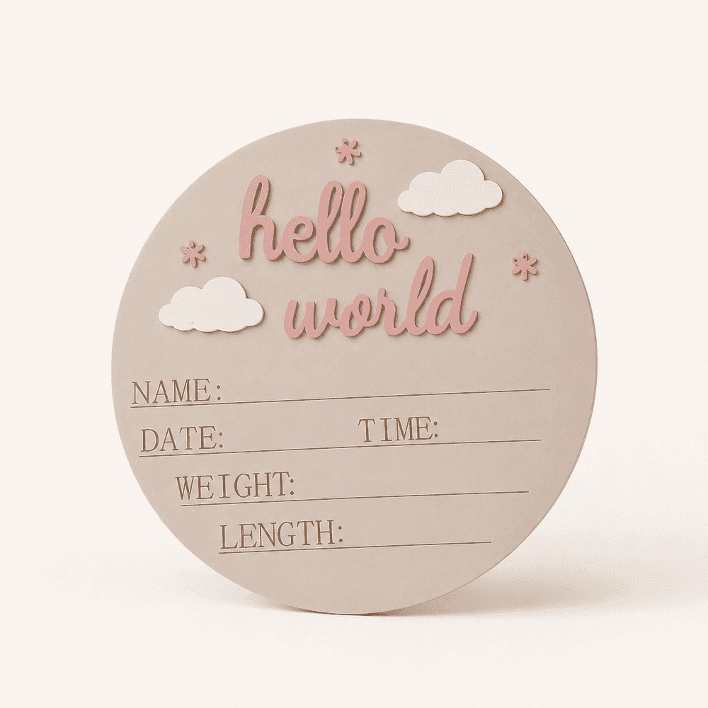 Hello World Milestone Disc – Pink