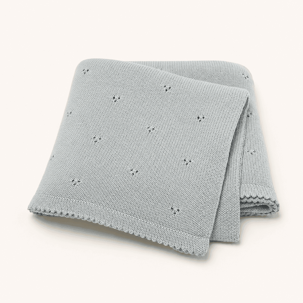 Knitted Baby Blanket – Blue