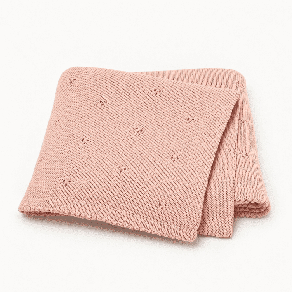 Knitted Baby Blanket – Pink